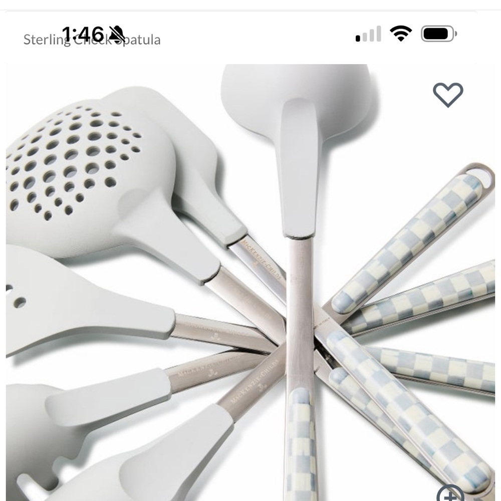 MacKenzie-Childs Sterling Check Spatula Set